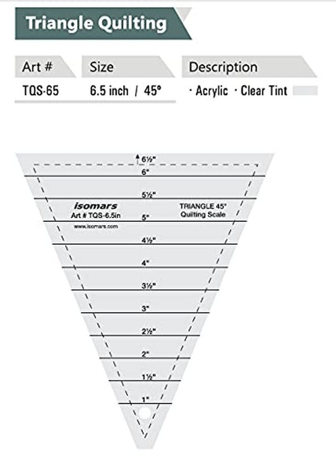 أيسومارس مسطرة خياطة مثلثة من إيزومارز - 6.5 بوصة - Image 2